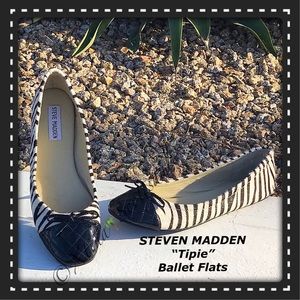 STEVE MADDEN Zebra Print Fur Ballet Flats Size 6